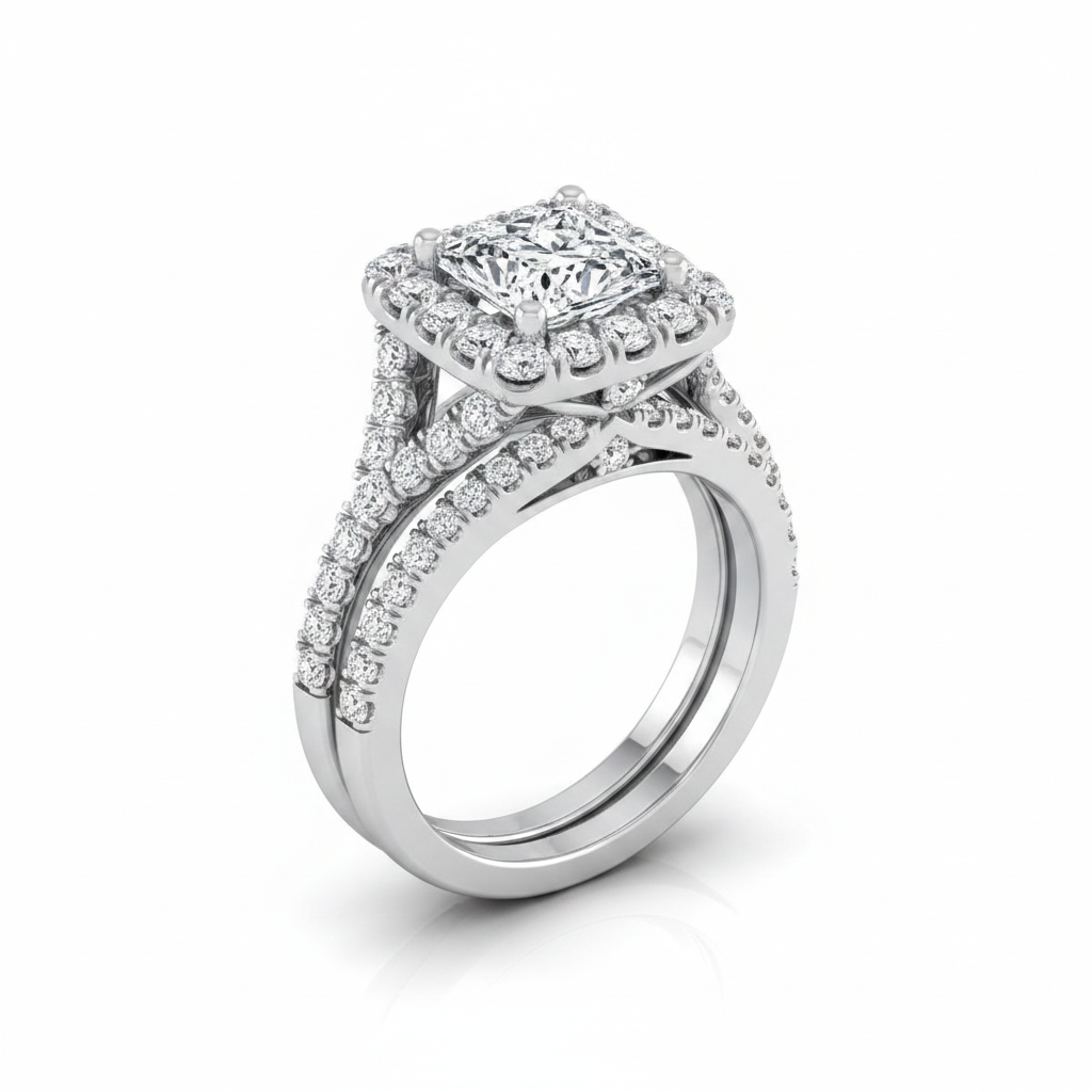 The Billie Matching Wedding Band, Princess in Platinum