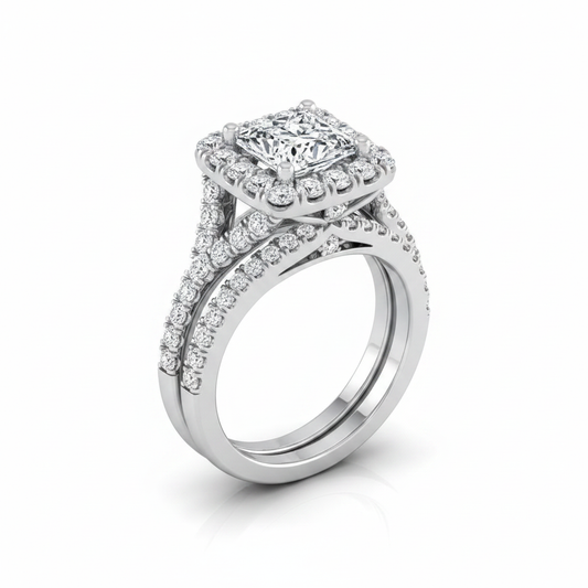 The Billie Matching Wedding Band, Princess in Platinum