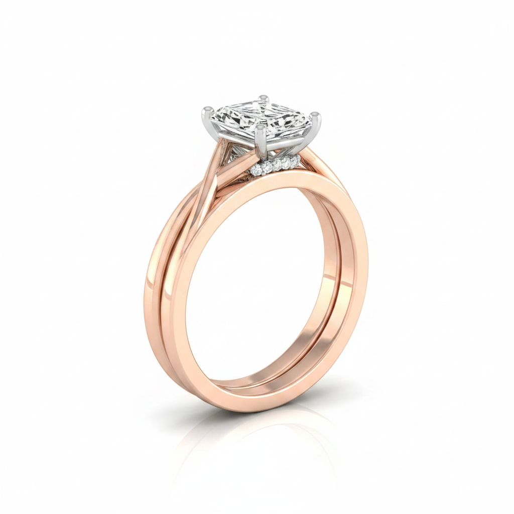 The Blondie Matching Wedding Band, Radiant in 14K Rose Gold