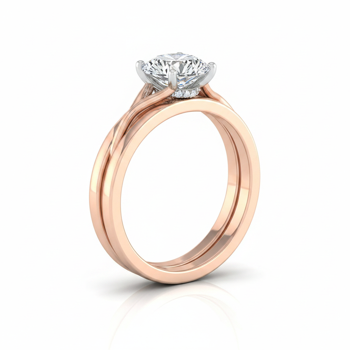The Blondie Matching Wedding Band, Round in 14K Rose Gold