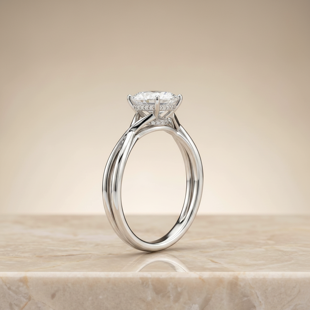 The Blondie Matching Wedding Band, Oval in 18K White Gold