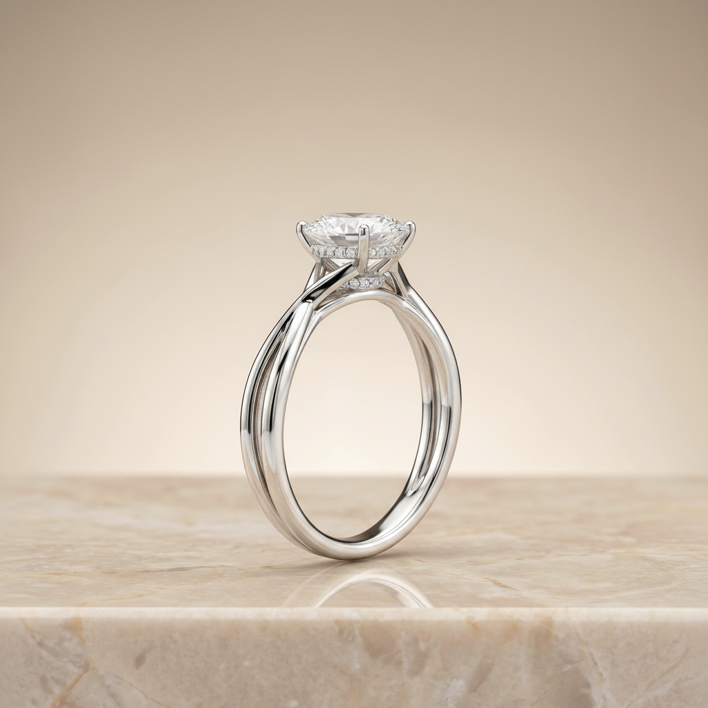 The Blondie Matching Wedding Band, Oval in Platinum