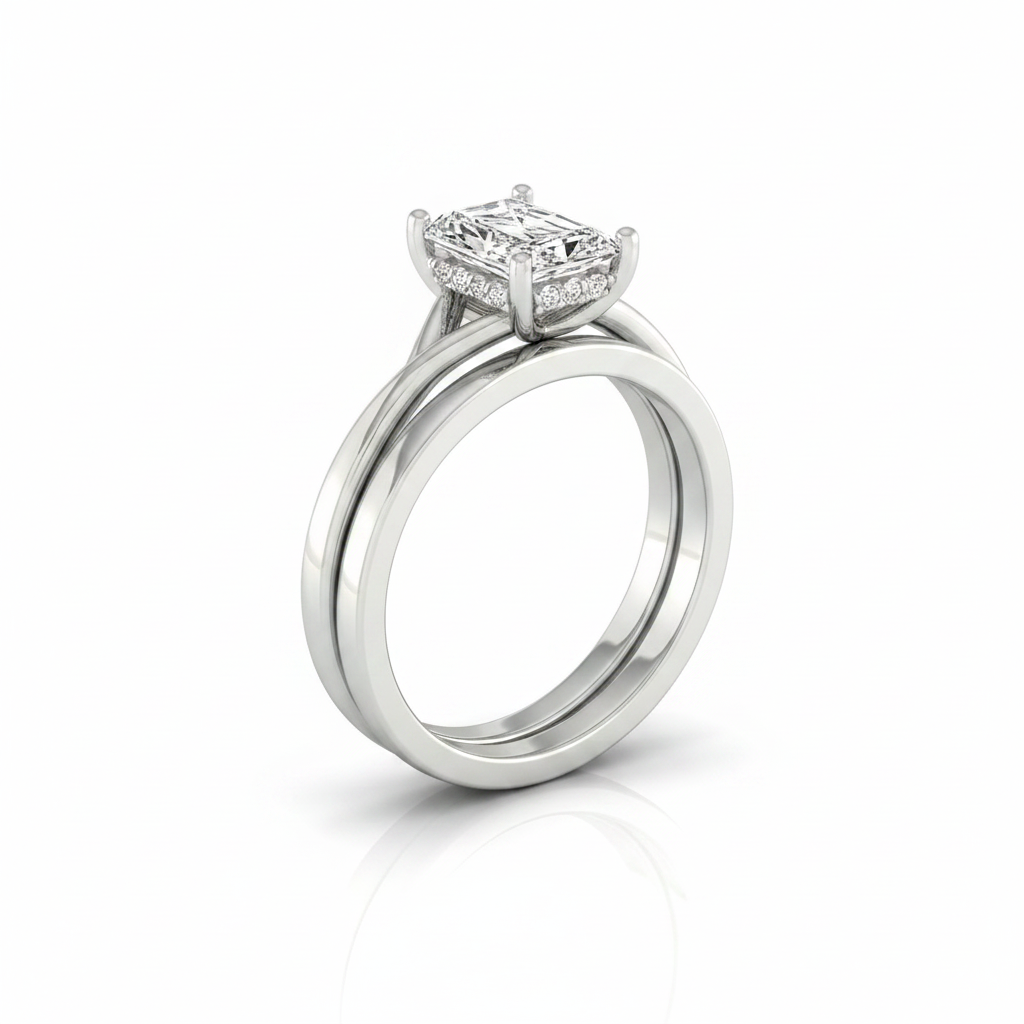 The Blondie Matching Wedding Band, Radiant in Platinum