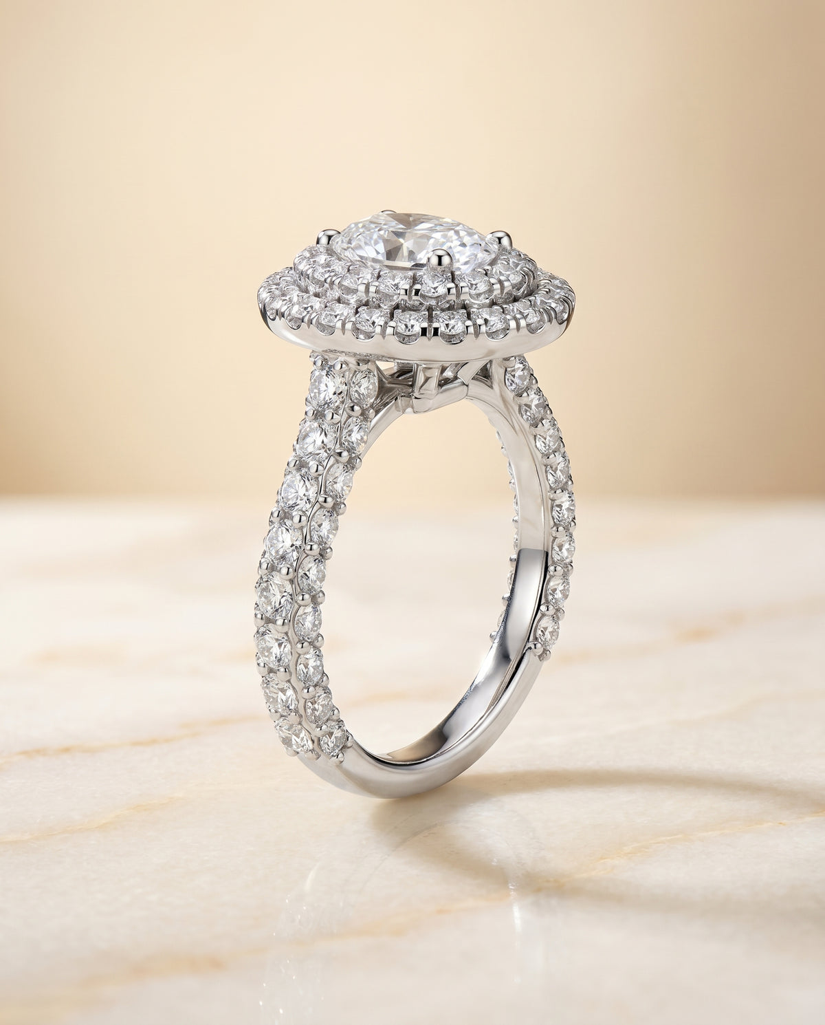 The Dinah oval engagement ring setting in Platinum | RockHer