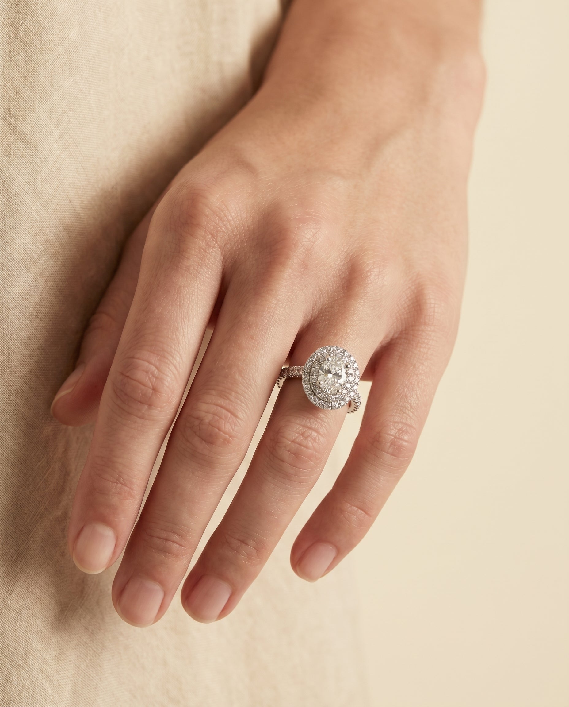 The Dinah setting for oval diamonds, made to order in Platinum | RockHer