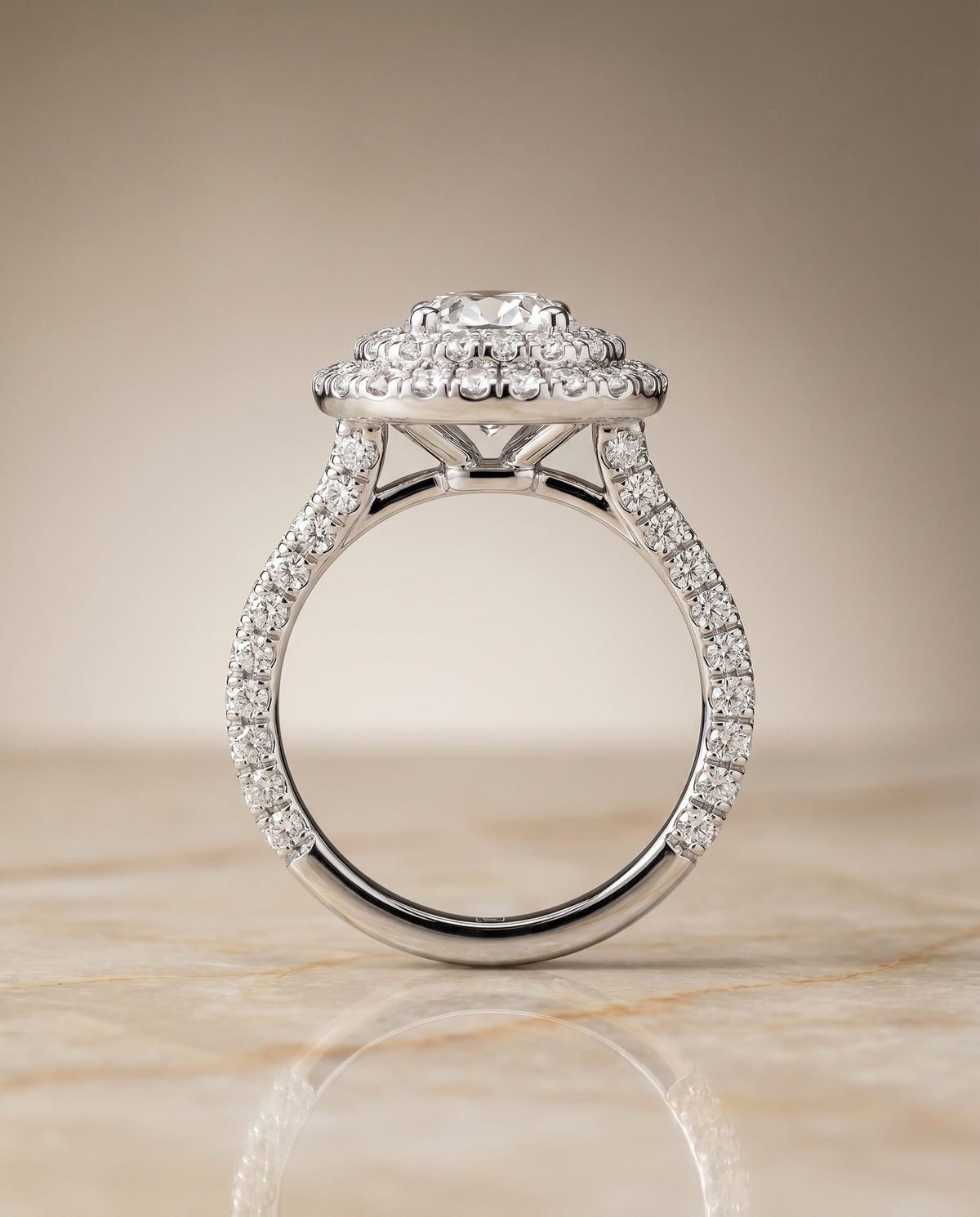 Select Double Halo styling on The Dinah oval engagement ring setting | RockHer