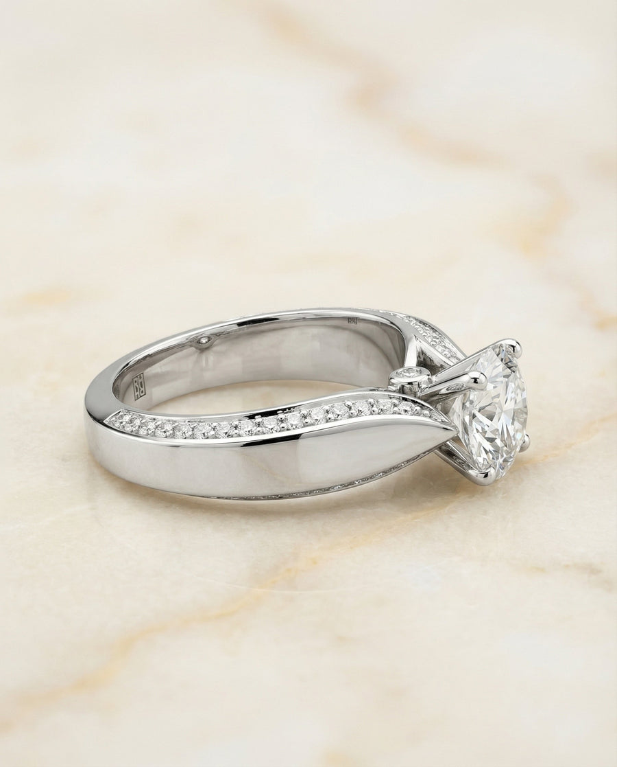 The Iola Select Engagement Ring, made to order in our Los Angeles atelier