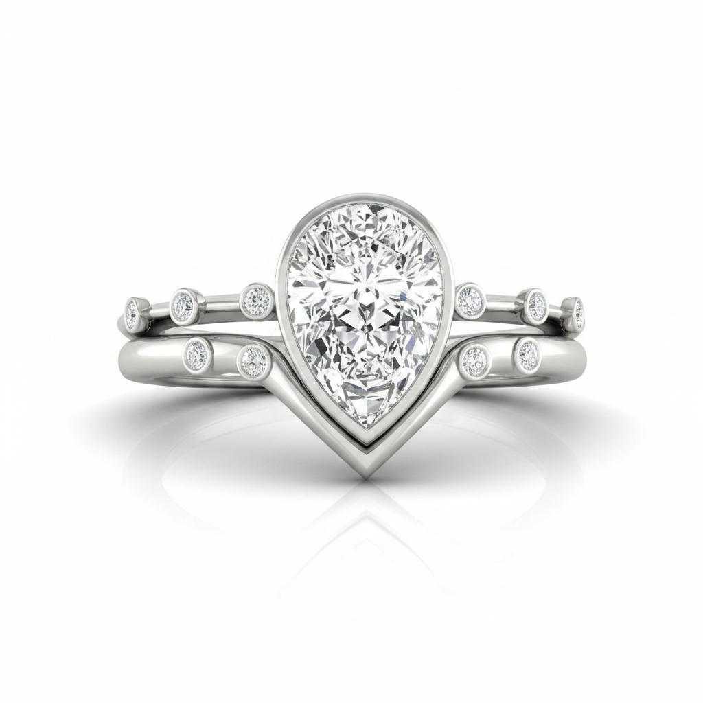The Brandi Matching Wedding Band, Princess in 18K White Gold