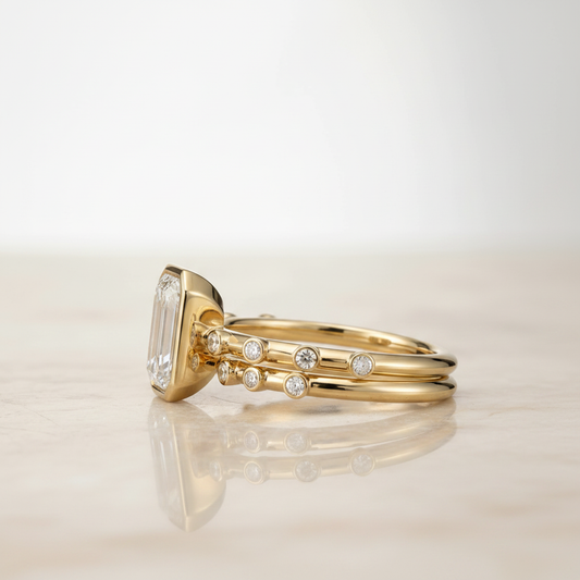 The Brandi Matching Wedding Band, Emerald in 18K Yellow Gold