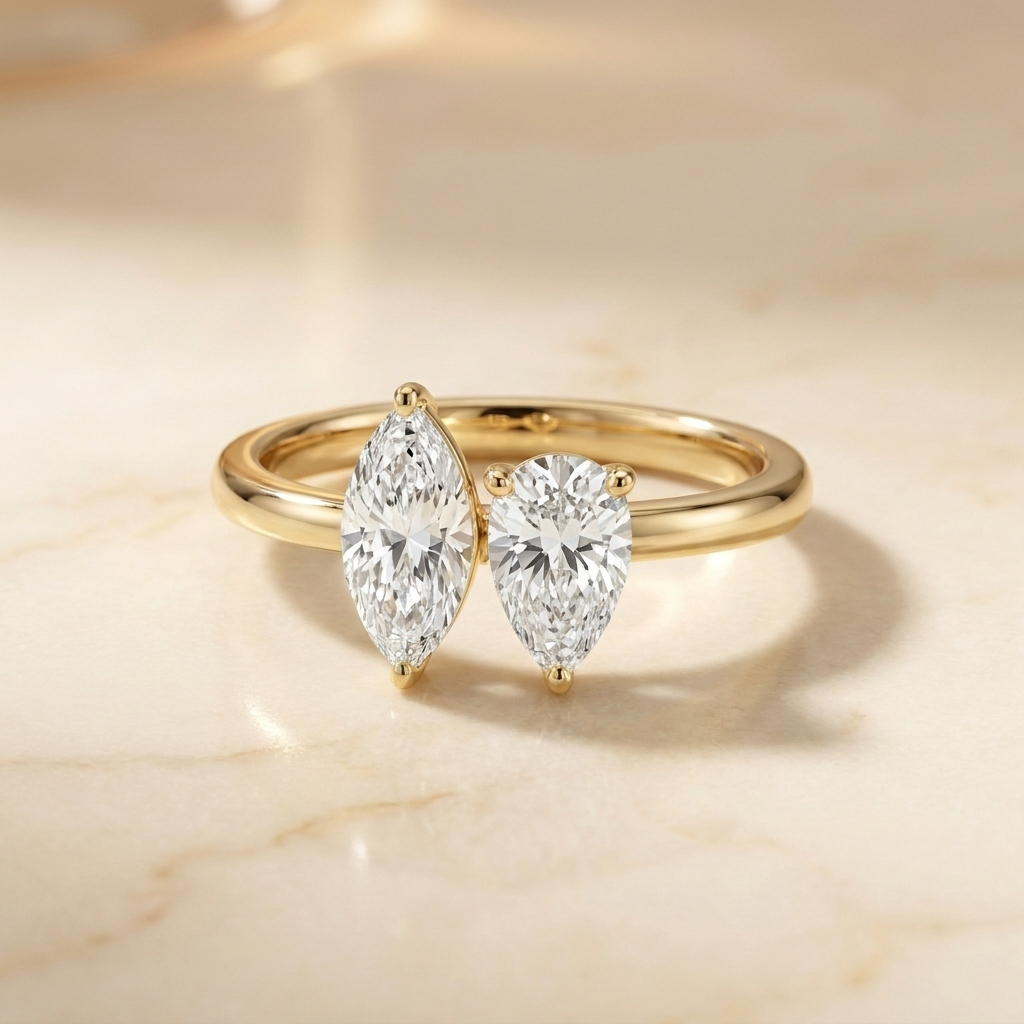 The Brandy marquise engagement ring setting in 14K Rose Gold | RockHer