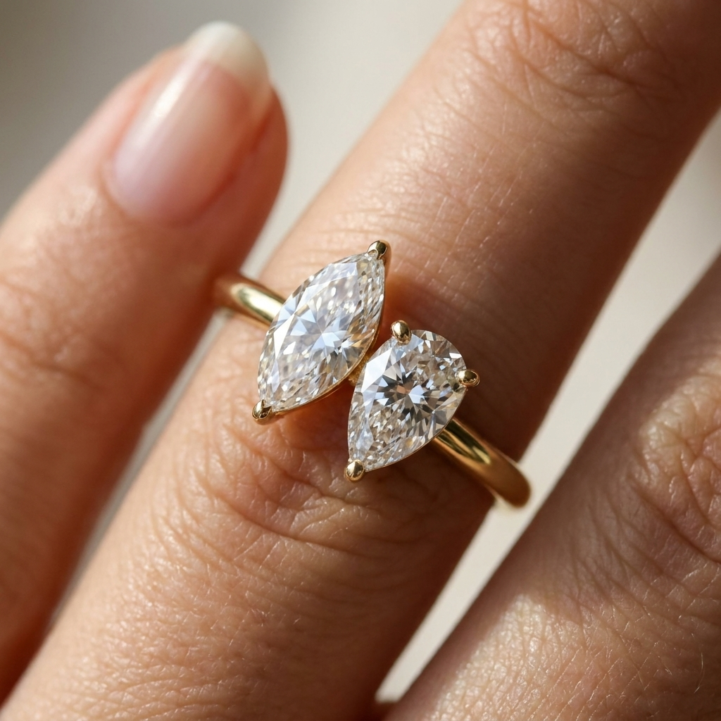 The Brandy setting for marquise diamonds, made to order in 14K Rose Gold | RockHer