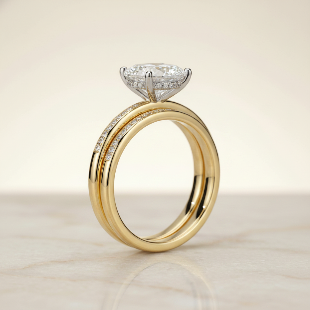The Brenda Matching Wedding Band, Oval in 18K Yellow Gold