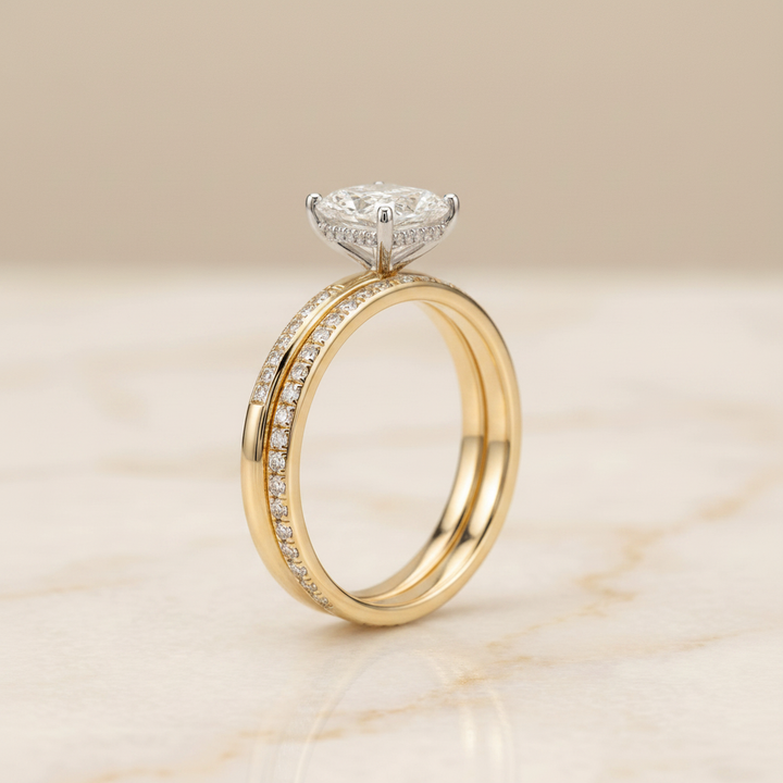 The Brenda Matching Wedding Band, Radiant in 18K Yellow Gold