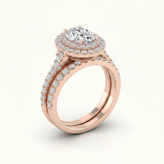 The Britney Matching Wedding Band, Oval in 14K Rose Gold