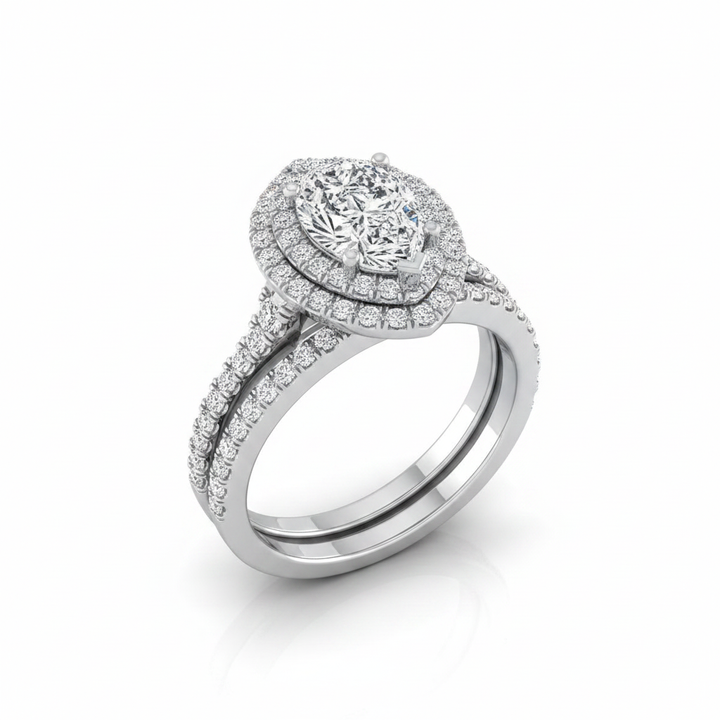 The Britney Matching Wedding Band, Pear in 18K White Gold | RockHer