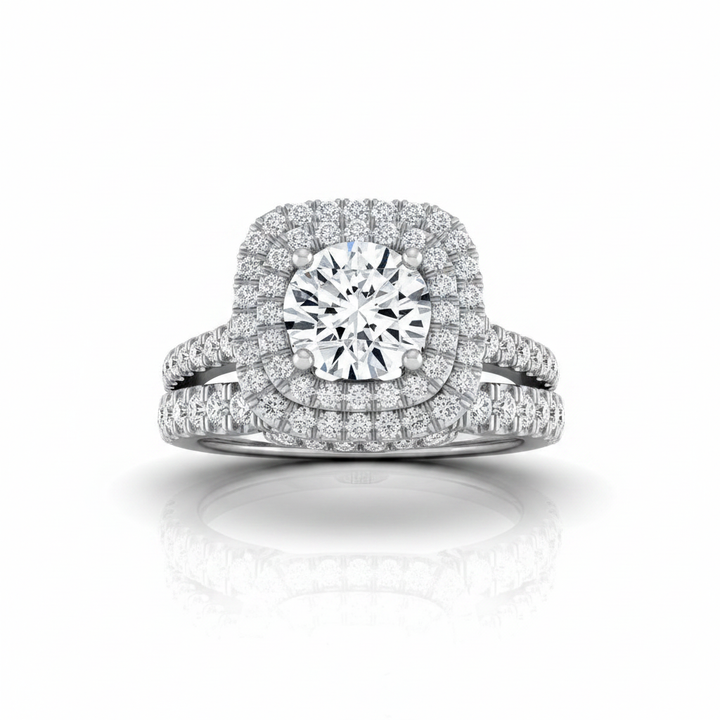 The Britney Matching Wedding Band, Round in 18K White Gold | RockHer