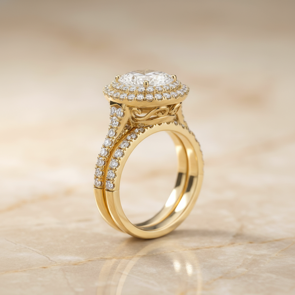The Britney Matching Wedding Band, Oval in 18K Yellow Gold