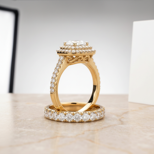 The Britney Matching Wedding Band, Round in 18K Yellow Gold