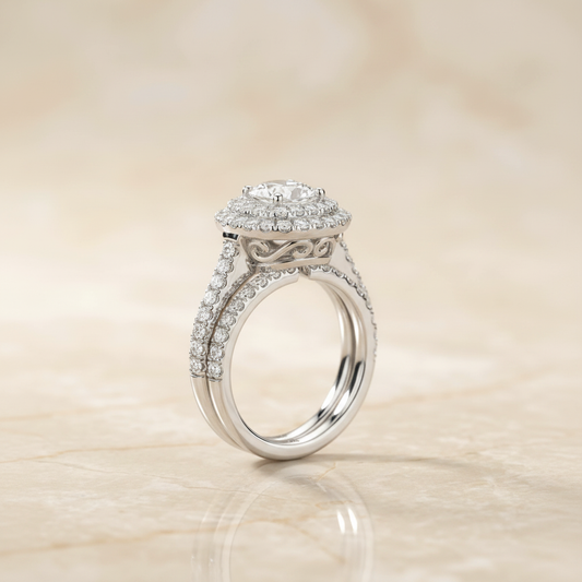 The Britney Matching Wedding Band, Oval in Platinum