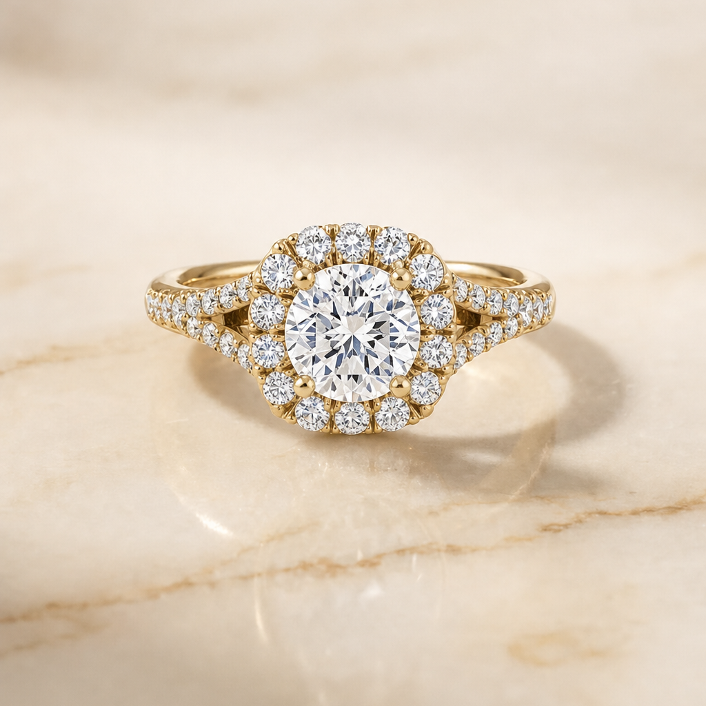 The Billie cushion engagement ring setting in 18K Yellow Gold | RockHer