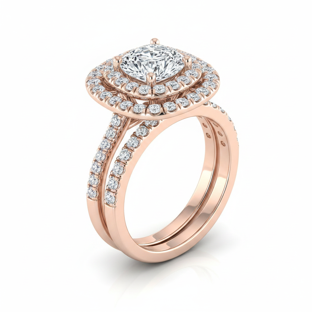 The Cadence Matching Wedding Band, Cushion in 14K Rose Gold