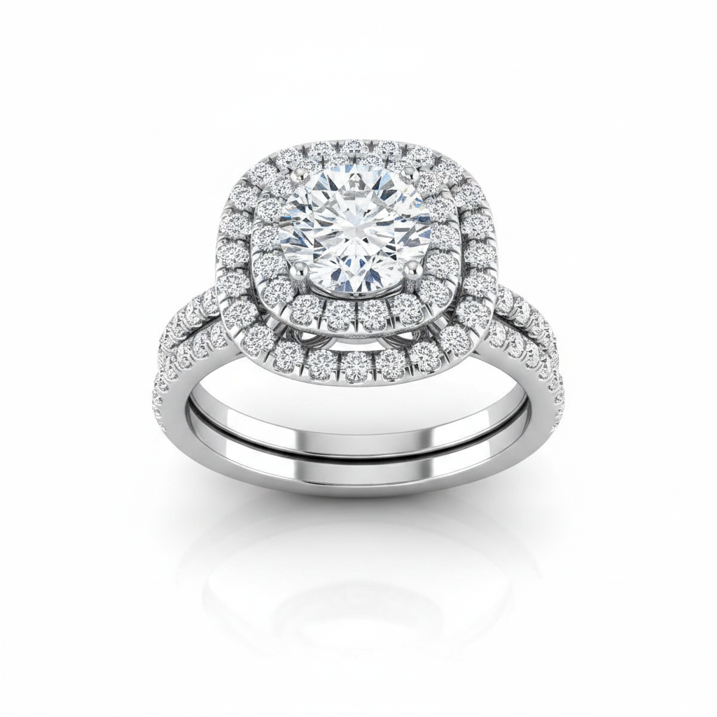 The Cadence Matching Wedding Band, Round in 18K White Gold