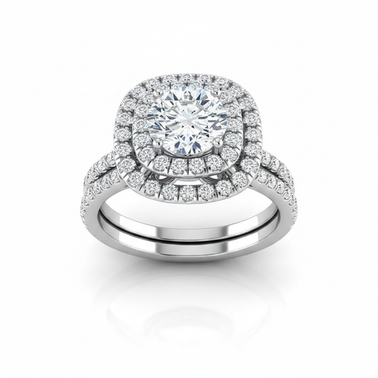 The Cadence Matching Wedding Band, Round in 18K White Gold