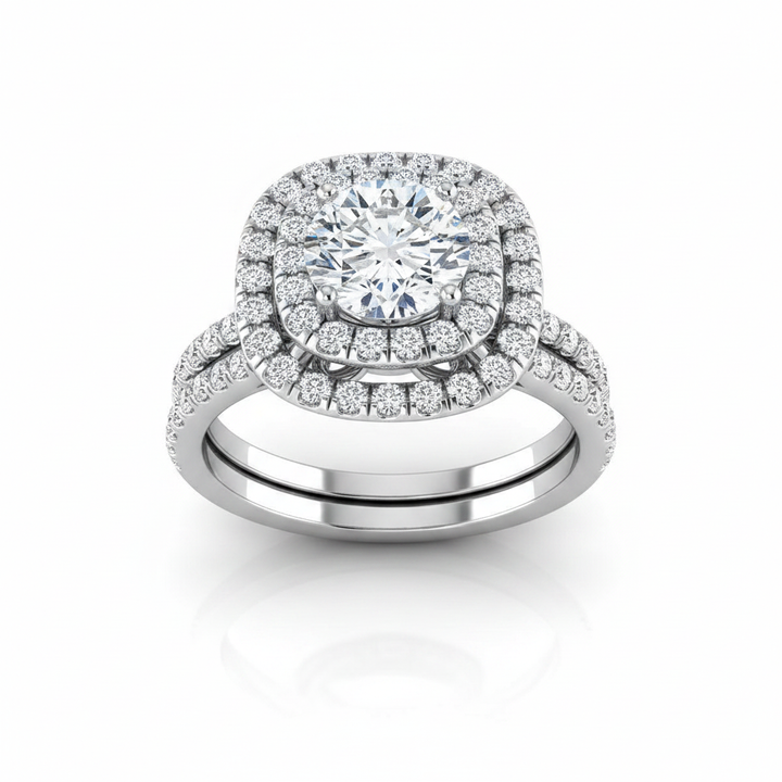 The Cadence Matching Wedding Band, Round in 18K White Gold | RockHer