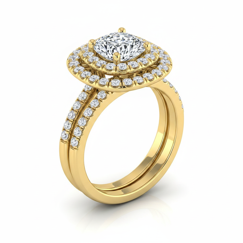 The Cadence Matching Wedding Band, Cushion in 18K Yellow Gold
