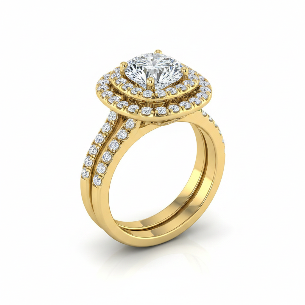 The Cadence Matching Wedding Band, Round in 18K Yellow Gold