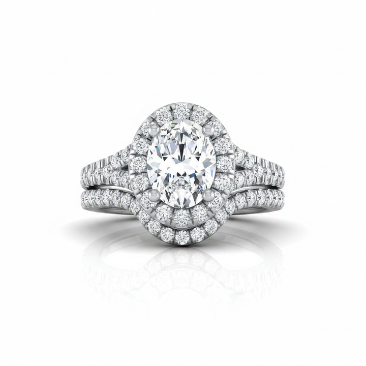 The Calliope Matching Wedding Band, Oval in 18K White Gold | RockHer