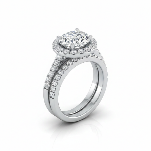 The Calliope Matching Wedding Band, Oval in Platinum