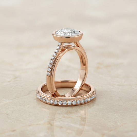 The Cappella Matching Wedding Band, Round in 14K Rose Gold