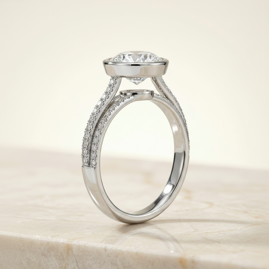 The Cappella Matching Wedding Band, Round in Platinum