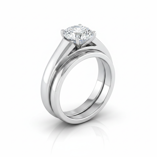 The Carly Matching Wedding Band, Round in 18K White Gold