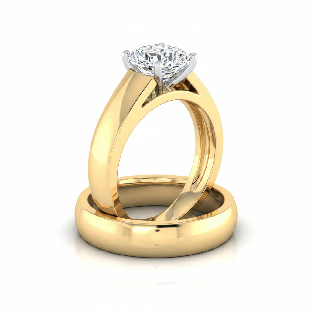 The Carly Matching Wedding Band, Cushion in 18K Yellow Gold