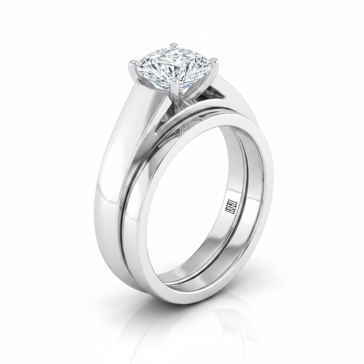 The Carly Matching Wedding Band, Cushion in Platinum | RockHer
