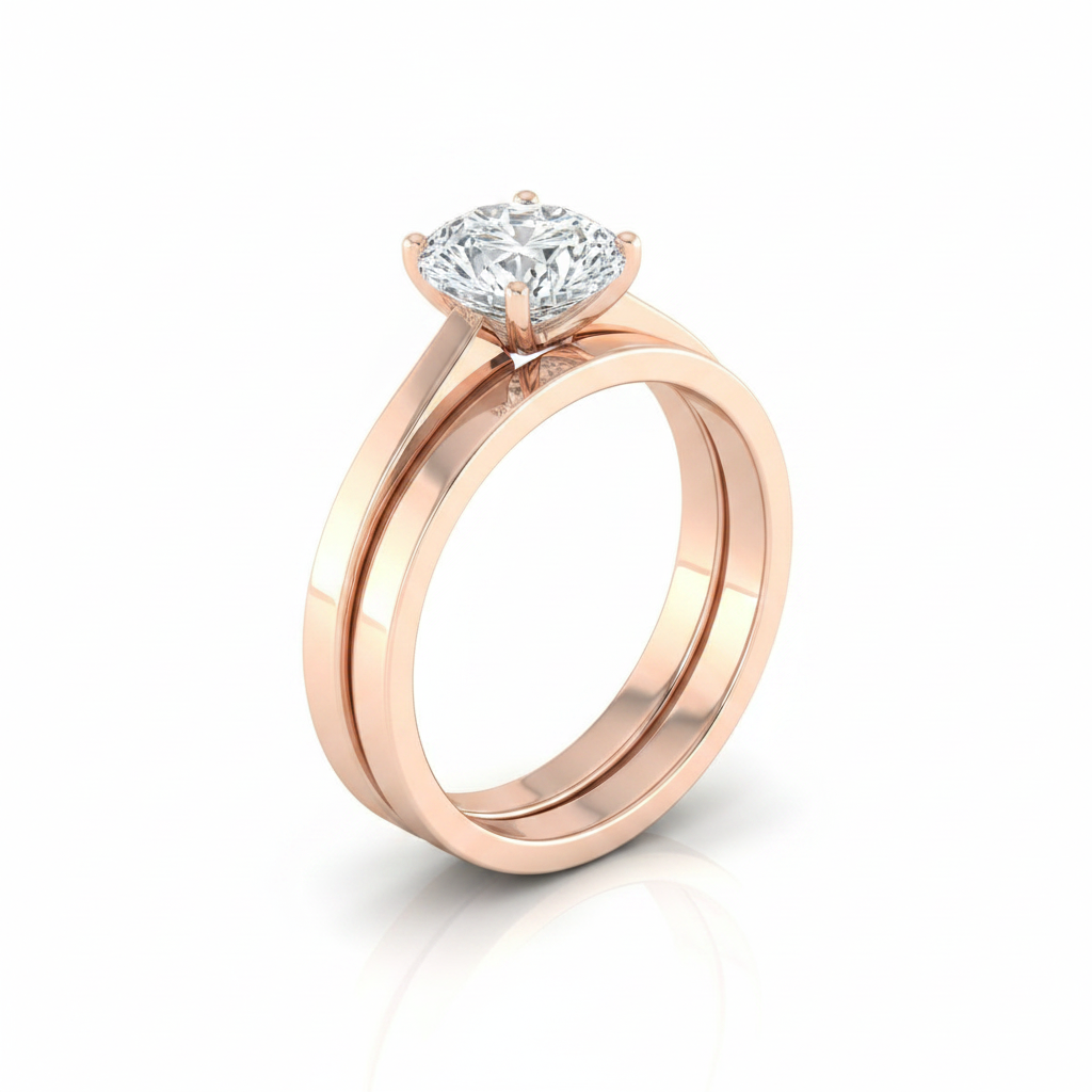 The Carmen Matching Wedding Band, Oval in 14K Rose Gold
