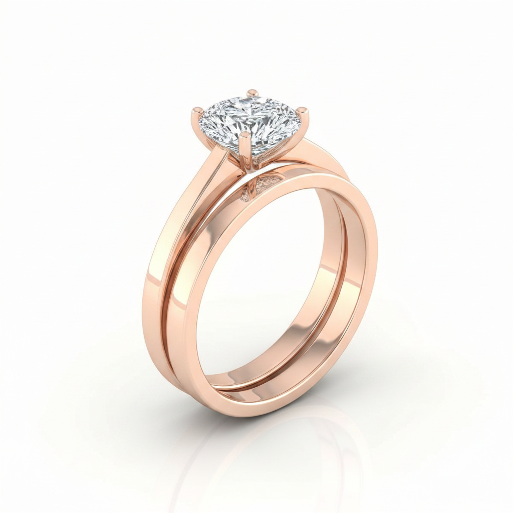 The Carmen Matching Wedding Band, Pear in 14K Rose Gold