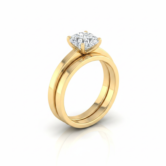 The Carmen Matching Wedding Band, Cushion in 18K Yellow Gold