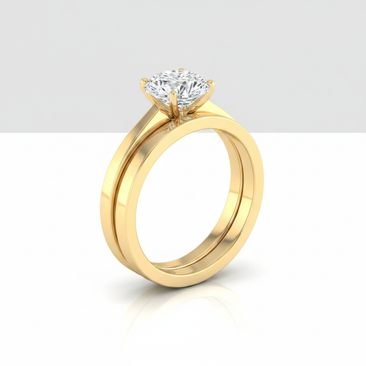 The Carmen Matching Wedding Band, Oval in 18K Yellow Gold