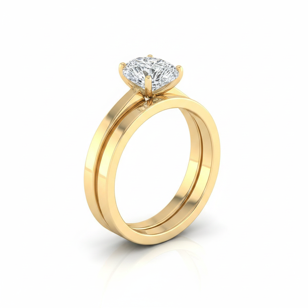 The Carmen Matching Wedding Band, Pear in 18K Yellow Gold