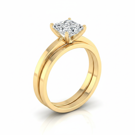 The Carmen Matching Wedding Band, Radiant in 18K Yellow Gold