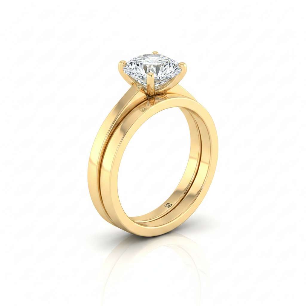 The Carmen Matching Wedding Band, Round in 18K Yellow Gold