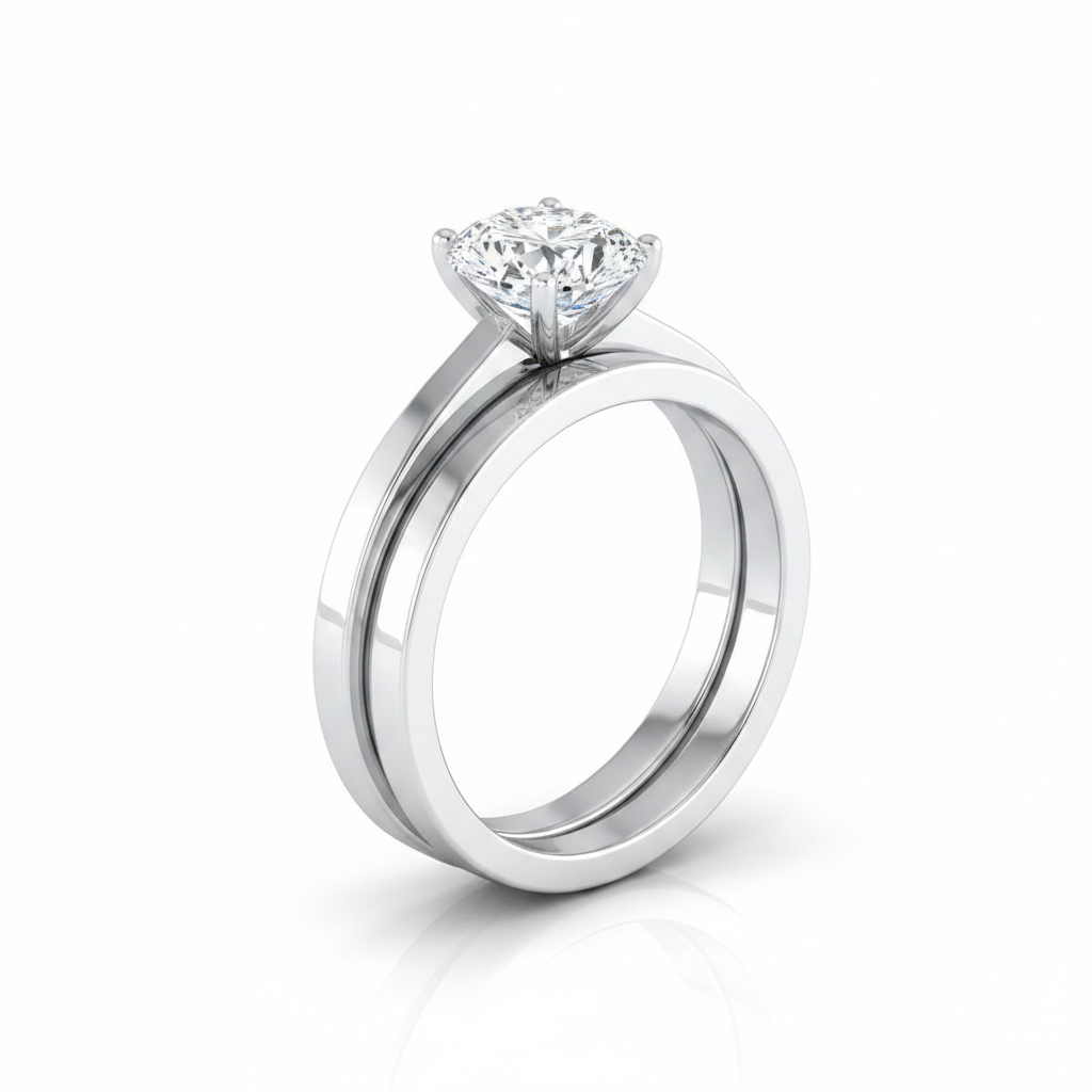 The Carmen Matching Wedding Band, Oval in Platinum