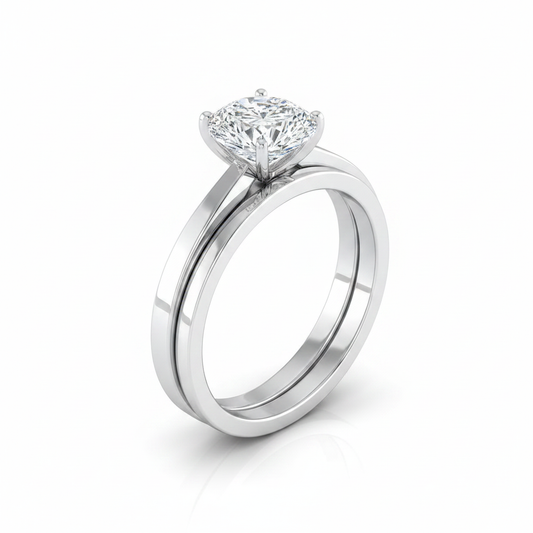 The Carmen Matching Wedding Band, Pear in Platinum
