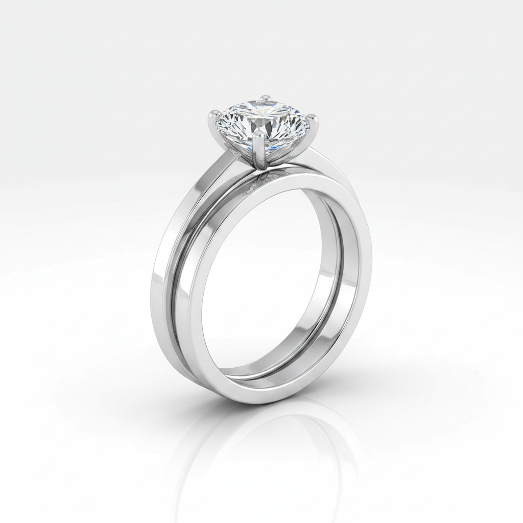 The Carmen Matching Wedding Band, Round in Platinum