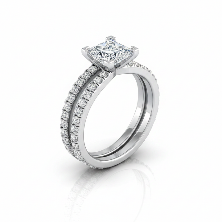 The Carole Matching Wedding Band, Princess in Platinum | RockHer