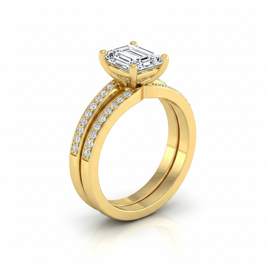 The Carrie Matching Wedding Band, Emerald in 18K Yellow Gold