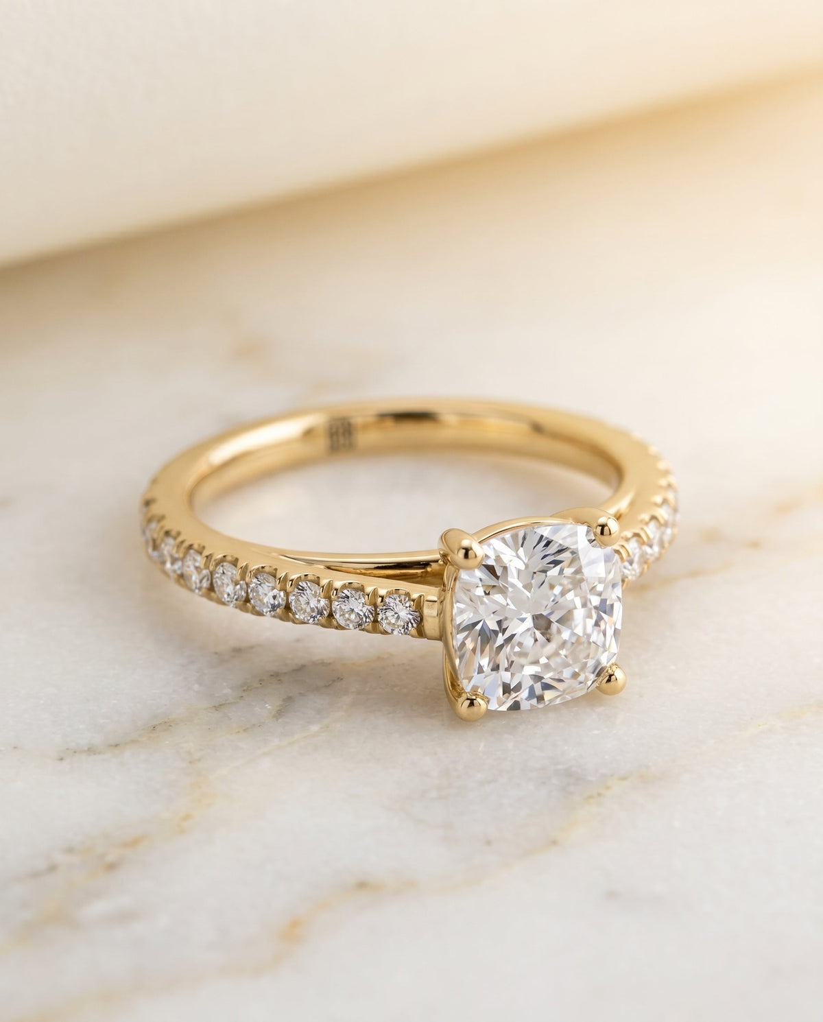 The Donna cushion engagement ring setting in 18K Yellow Gold | RockHer